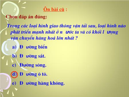 Bài giảng Địa lí Lớp 5 - Thương mại và du lịch