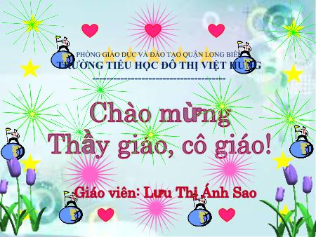 Bài giảng Địa lí Lớp 5 - Việt Nam - Đất nước chúng ta - Lưu Thị Ánh Sao