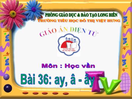 Bài giảng Học vần Lớp 1 - Bài 36: ay, â, ây (Tiết 1) - Trường Tiểu học Đô Thị Việt Hưng