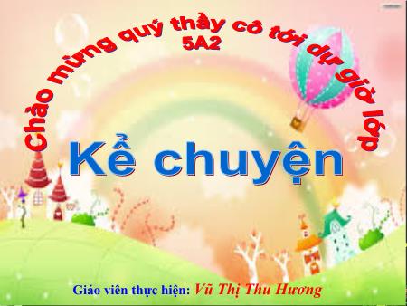 Bài giảng Kể chuyện Lớp 5 - Kể một câu chuyện đã nghe hoặc đã đọc về một nữ anh hùng hoặc một phụ nữ có tài - Vũ Thị Thu Hương