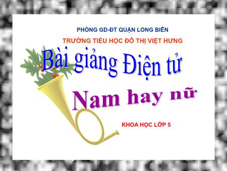 Bài giảng Khoa học Khối 5 - Nam hay nữ - Trường Tiểu học Đô thị Việt Hưng