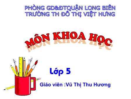 Bài giảng Khoa học Lớp 5 - Sắt, gang, thép - Vũ Thị Thu Hương