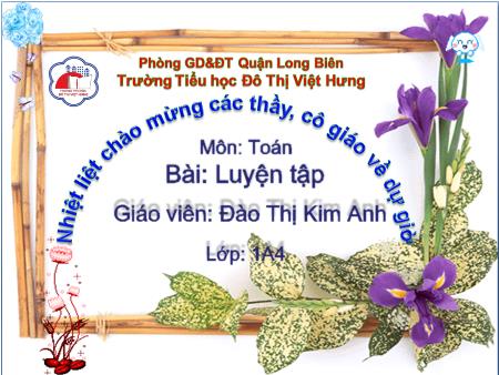 Bài giảng Toán Lớp 1 - Luyện tập (Trang 113) - Đào Thị Kim Anh