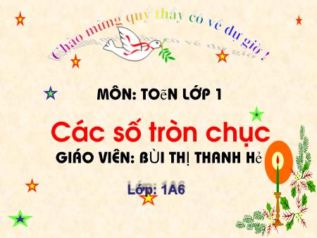 Bài giảng Toán Lớp 1 - Tuần 23: Các số tròn chục - Bùi Thị Thanh Hà