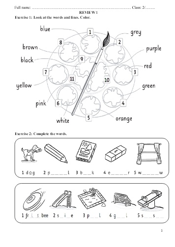 Phiếu ôn tập môn Tiếng Anh Lớp 2 - Phiếu số 2 - Trường TH Cao Bá Quát