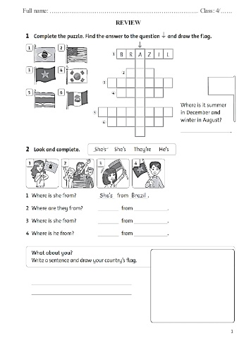 Phiếu ôn tập môn Tiếng Anh Lớp 4 - Phiếu số 7 - Trường TH Cao Bá Quát