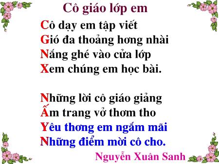 Bài giảng Chính tả Lớp 2 - Tuần 7: Cô giáo lớp em