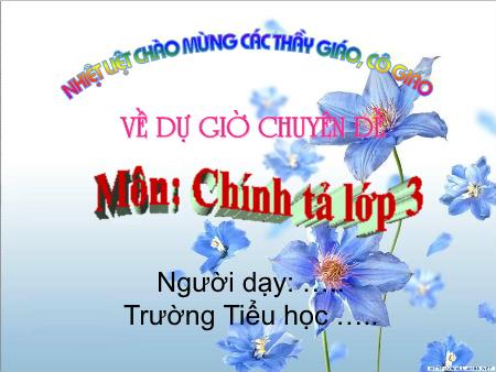 Bài giảng Chính tả Lớp 3 - Người mẹ Bài giảng Chính tả Lớp 3 - Người mẹ