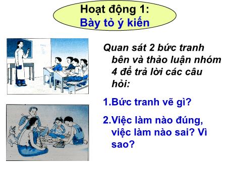 Bài giảng Đạo đức Lớp 2 - Học tập, sinh hoạt đúng giờ (Tiết 1)