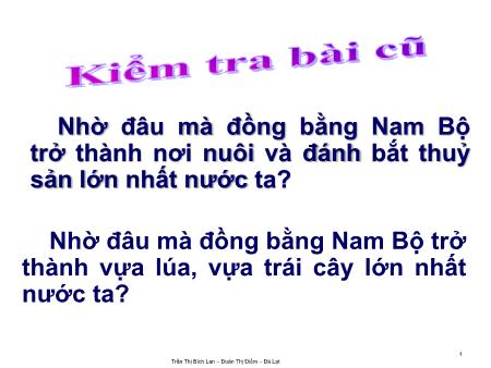 Bài giảng Địa lí Lớp 4 - Tiết 19, 20: Hoạt động sản xuất của người dân ở đồng bằng Nam Bộ