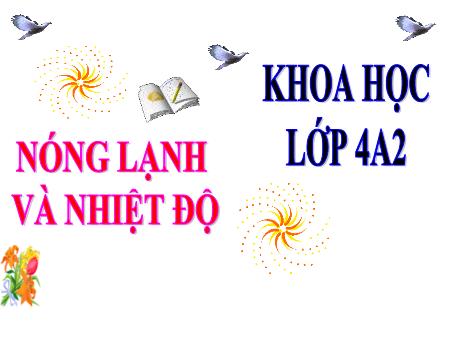 Bài giảng Khoa học Lớp 4 - Bài 50: Nóng, lạnh và nhiệt độ