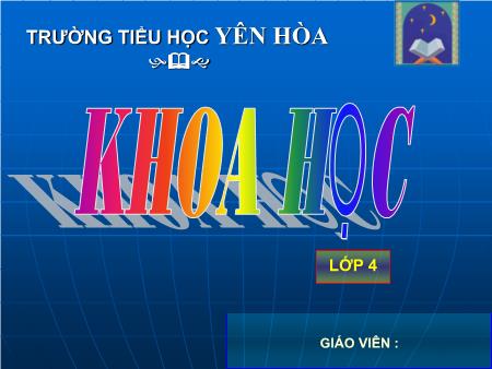 Bài giảng Khoa học Lớp 4 - Bóng tối - Trường TH Yên Hòa