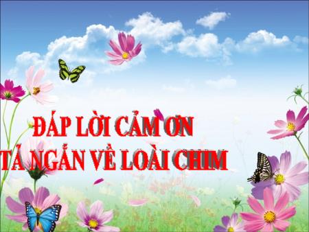 Bài giảng Luyện từ và câu Lớp 2 - Tuần 21: Đáp lời cảm ơn. Tả ngắn về loài chim