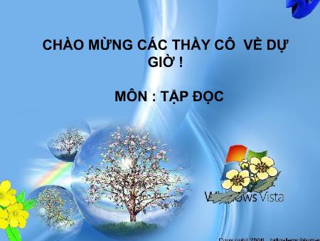 Bài giảng Tập đọc Lớp 3 - Tuần 10: Thư gửi bà