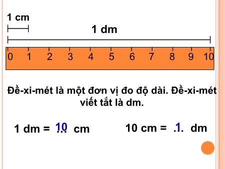 Bài giảng Toán Lớp 2 - Tuần 1: Đề-xi-mét