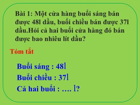 Bài giảng Toán Lớp 2 - Tuần 18: Luyện tập