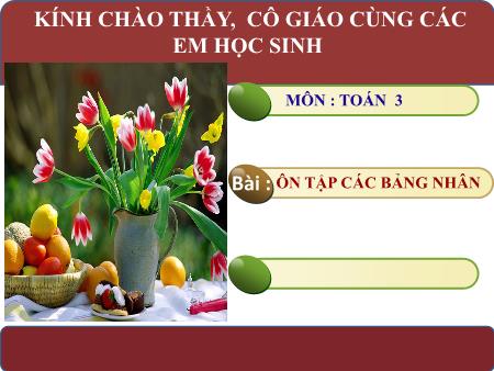 Bài giảng Toán Lớp 3 - Bài: Ôn tập các bảng nhân