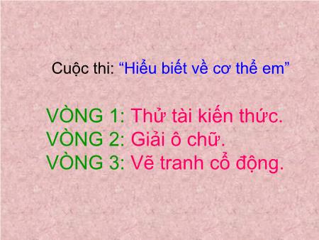 Bài giảng Tự nhiên và Xã hội Khối 3 - Tuần 9: Ôn tập Con người và sức khỏe