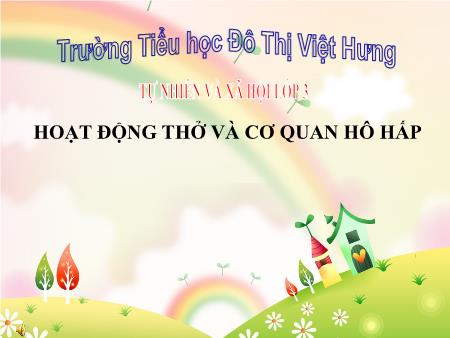 Bài giảng Tự nhiên và Xã hội Lớp 3 - Tuần 1: Hoạt động thở và cơ quan hô hấp - Trường TH Đô thị Việt Hưng