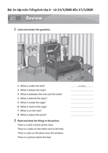 Bài ôn tập môn Tiếng Anh Lớp 4 - Phần 5 - Trường TH Chí Linh