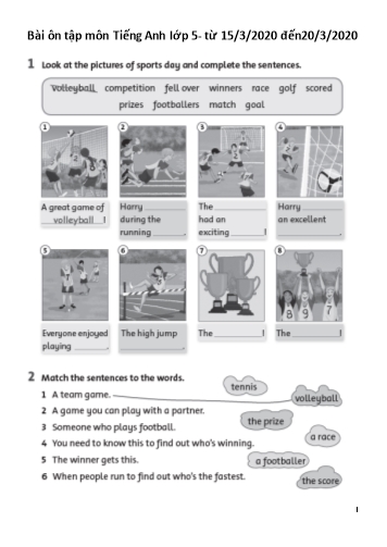 Bài ôn tập môn Tiếng Anh Lớp 5 - Bài 6 - Trường TH Chí Linh