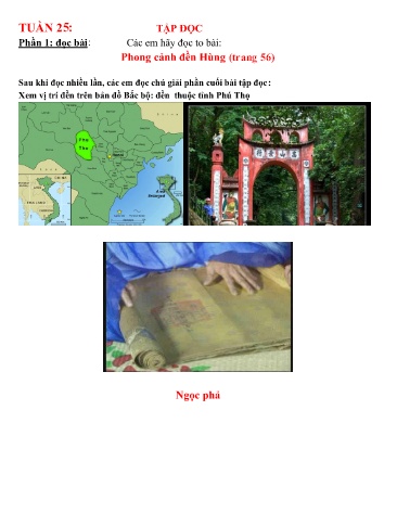 Bài ôn tập môn Tiếng Việt Lớp 5 - Tuần 25 - Trường TH Chí Linh