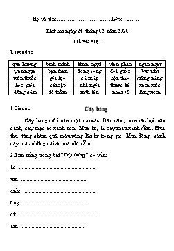 Bài tập môn Toán và Tiếng Việt Lớp 1 - Năm học 2019-2020 - Trường TH Chí Linh