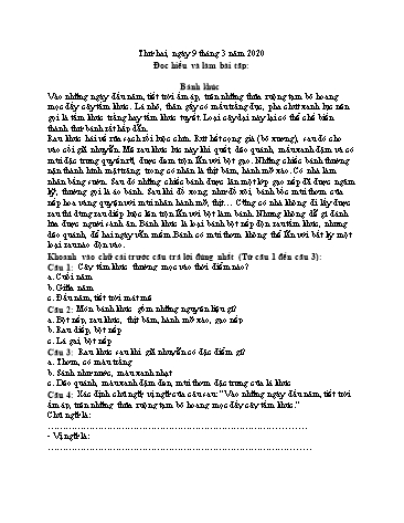 Đề ôn tập môn Toán và Tiếng Việt Lớp 4 - Trường TH Chí Linh