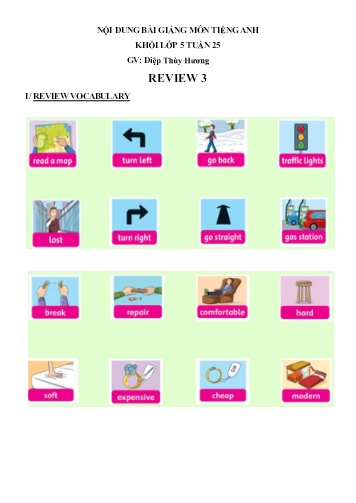 Nội dung bài học môn Tiếng Anh Lớp 5 - Tuần 25 - Diệp Thùy Hương