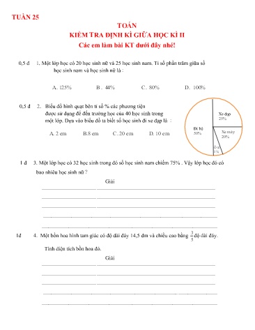 Nội dung bài học môn Toán Lớp 5 - Tuần 25 - Trường TH Chí Linh