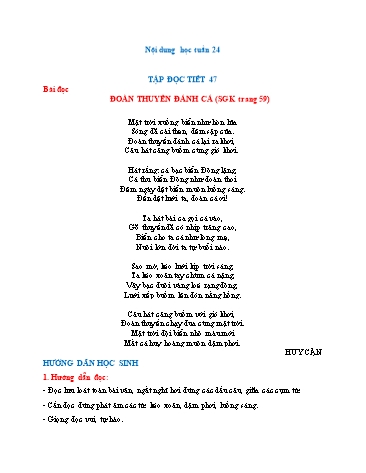 Nội dung bài học môn Toán và Tiếng Việt Lớp 4 - Tuần 24 - Trường TH Chí Linh