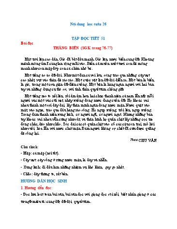 Nội dung bài học môn Toán và Tiếng Việt Lớp 4 - Tuần 26 - Trường TH Chí Linh