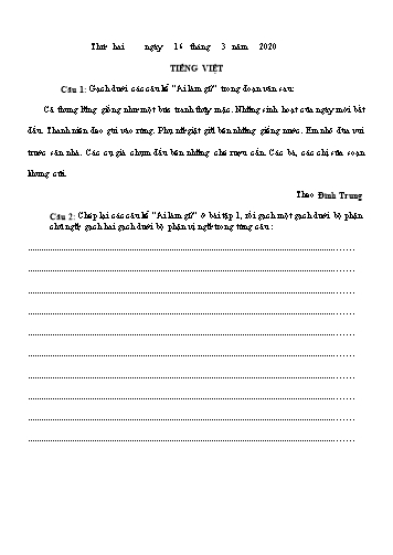 Nội dung bài học trực tuyến môn Toán và Tiếng Việt Lớp 4 - Phần 1 - Trường TH Chí Linh